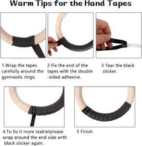 instruction pour poser les bandes antidérapantes sur les anneaux de gymnastique amazon