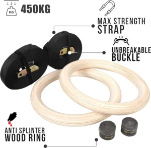 photo du contenu du paquet des anneaux de gymnastique amazon CCLIFE sur fond blanc