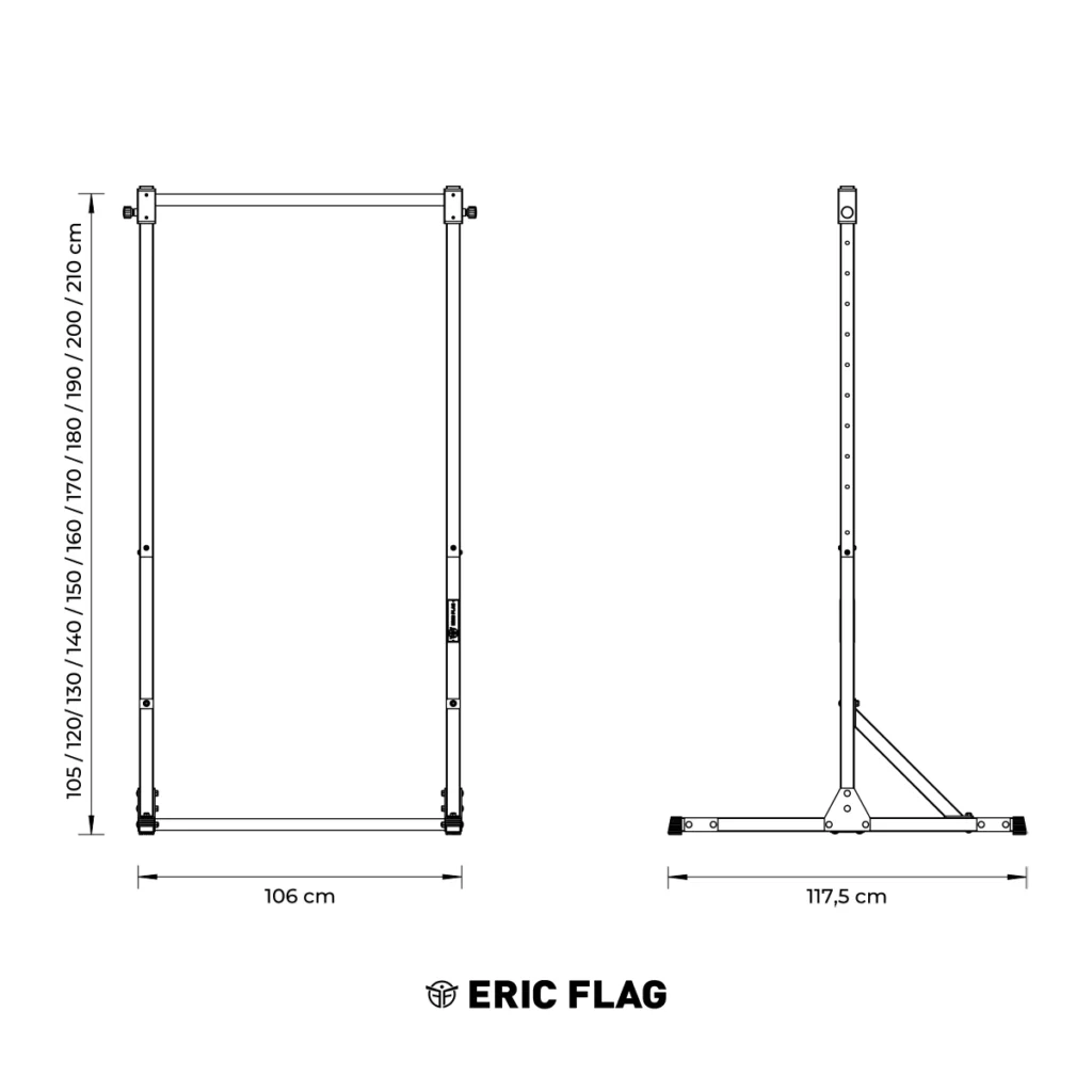 Dimensions générales de la slide bar Eric Flag