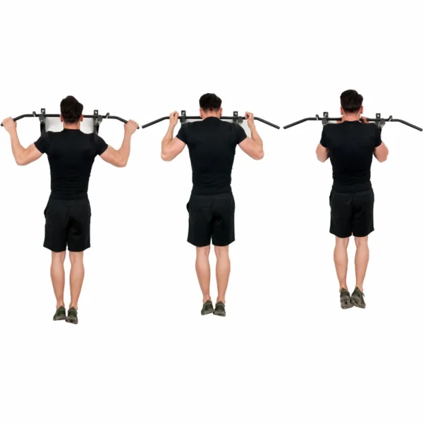 Barre de traction murale et plafond Marbo sport smartgym SG-12 - images montrant les différentes prises possibles pour les tractions