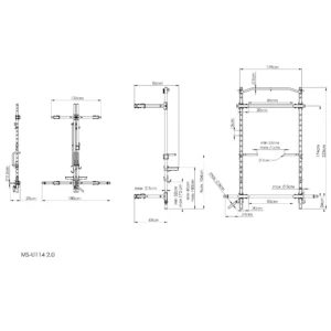 Dimensions du Power Rack pliable Marbo Sport MS-U114 2.0