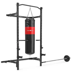 Power Rack pliable Marbo Sport MS-U114 2.0 avec sac de frappe et barre pour landmine press