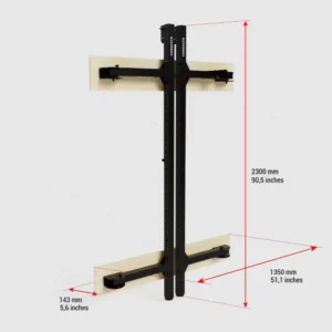 rack mural de musculation pliable Corength decathlon - dimensions replié