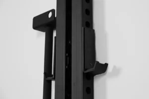Rack mural pliable Kingsbox Royal tnt fold rack II - Vue en configuration replié - zoom sur supports de barre