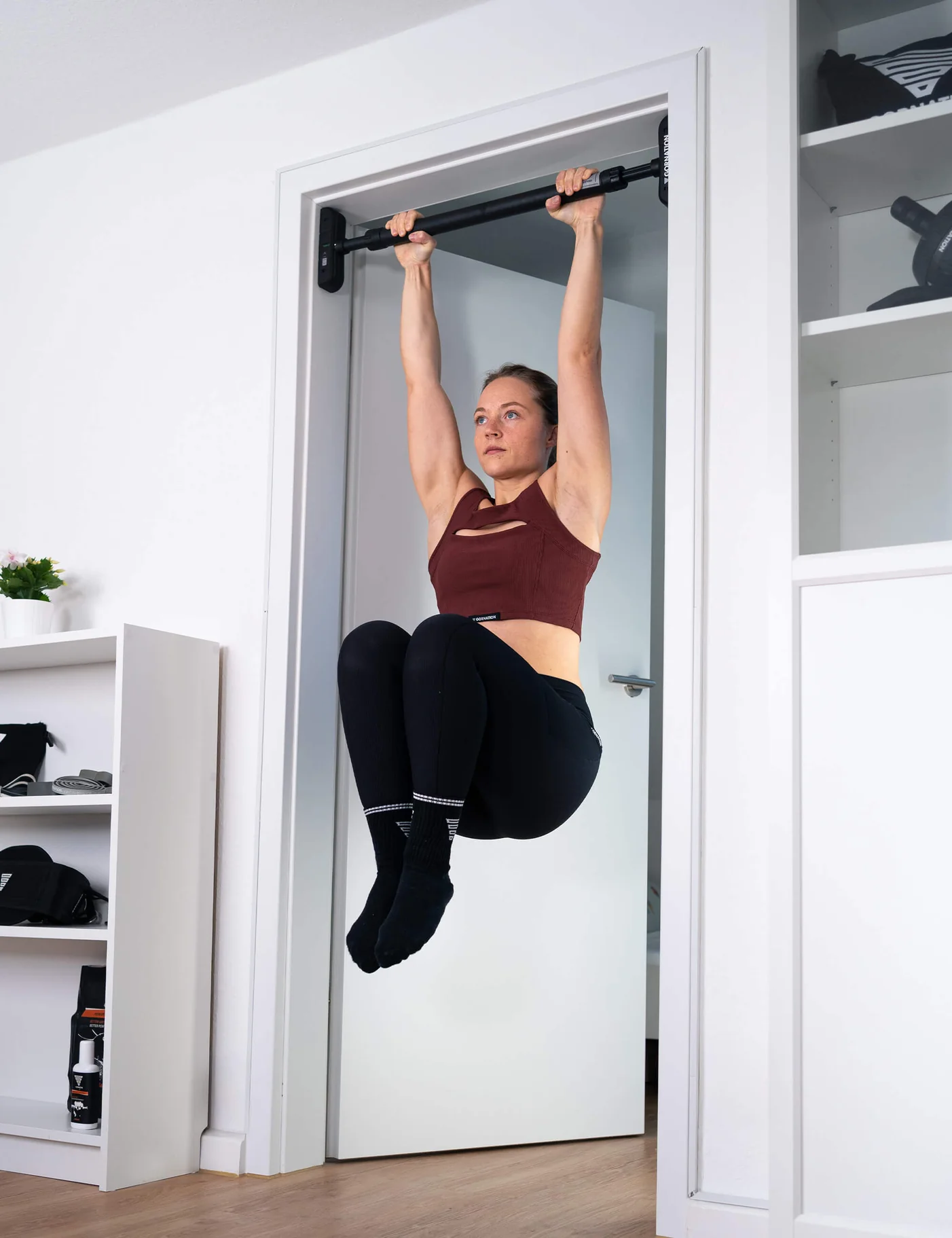 Barre De Traction Pour Porte - Installation Facile Sans Perçage, Jusqu'à 130 Kg, Idéale Musculation Maison