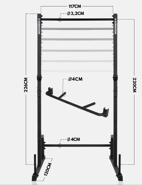 Station de Traction Premium Gornation - Dimensions générales
